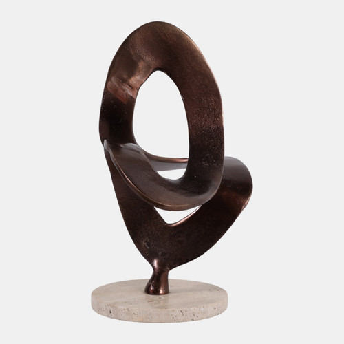 Sagebrook Home 13x11" Swirl Sculpture On Travertine Base Bronze Wishlist Create New