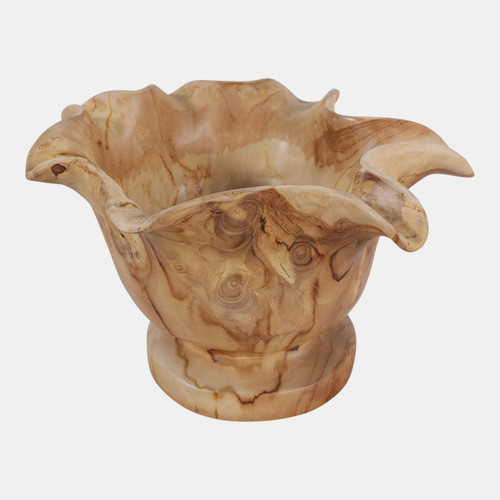 Sagebrook Home 13x12" Organic Mungur Wood Bowl On Pedestal Natur Wishlist Create New