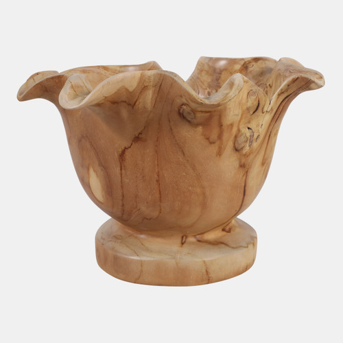 Sagebrook Home 13x12" Organic Mungur Wood Bowl On Pedestal Natur Wishlist Create New