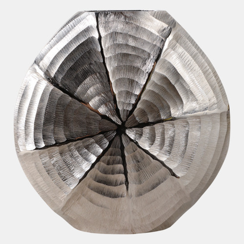 sagebrook home 13x14" Shell Pattern Metal Vase Silver Wishlist Create New
