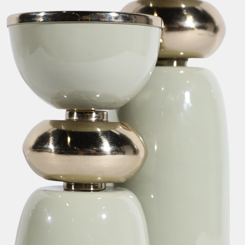 Sagebrook Home 13x4" Curvy Taper & Pillar Holder Sage/gold Wishlist Create New