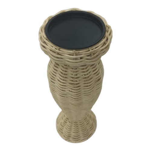 Sagebrook Home 13x4" Handwoven Raffia Pillar Holder Natural Wishlist Create New