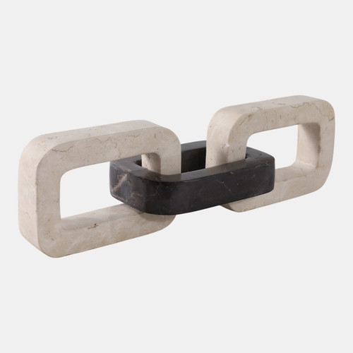 Sagebrook Home 13x4" Marble Chain Link Object Ivory/ Black Wishlist Create New