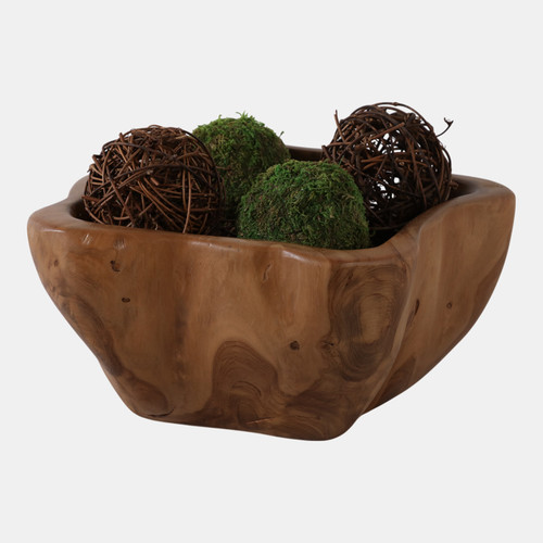 Sagebrook Home 13x6" Teak Wood Bowl Natural Wishlist Create New