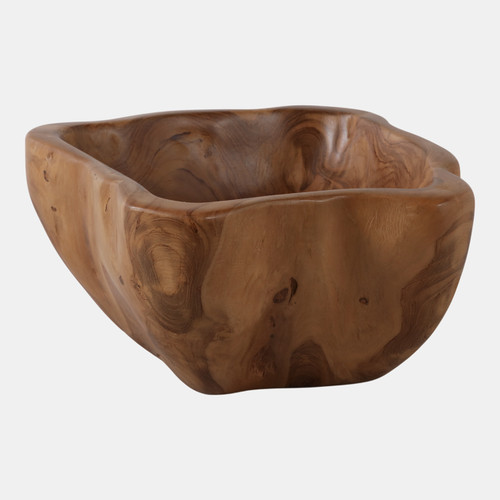 sagebrook home 13x6" Teak Wood Bowl Natural Wishlist Create New