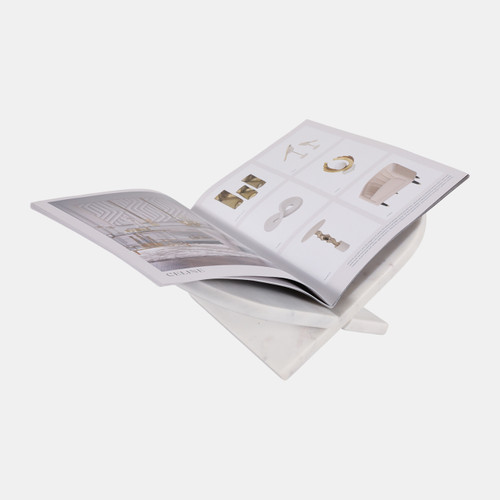 Sagebrook Home 13x7" Sun & Moon Brass Inlay Marble Book Stand Wh Wishlist Create New