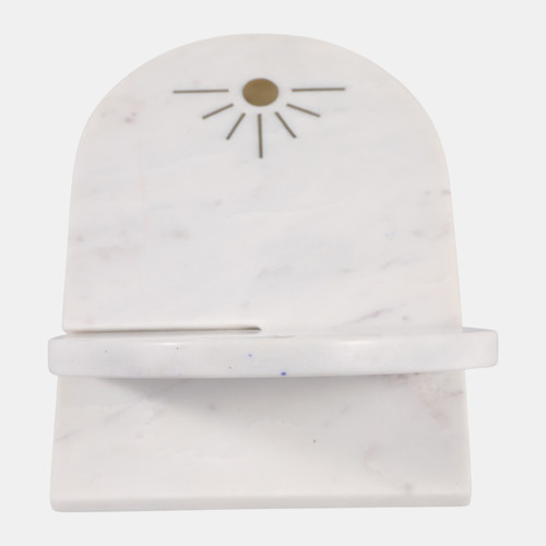 Sagebrook Home 13x7" Sun & Moon Brass Inlay Marble Book Stand Wh Wishlist Create New