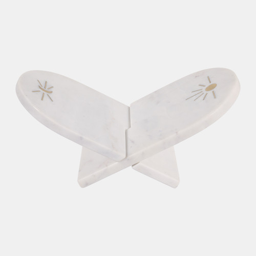 sagebrook home 13x7" Sun & Moon Brass Inlay Marble Book Stand Wh Wishlist Create New