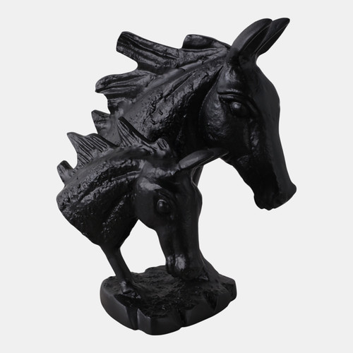 Sagebrook Home 13x9" Horse And Baby Horse Head Metal Figure Blac Wishlist Create New