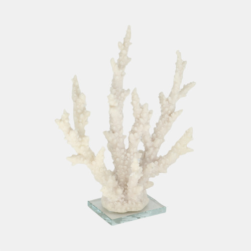 Sagebrook Home 14" Branching Coral On Glass Base White Wishlist Create New