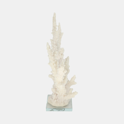 Sagebrook Home 14" Branching Coral On Glass Base White Wishlist Create New