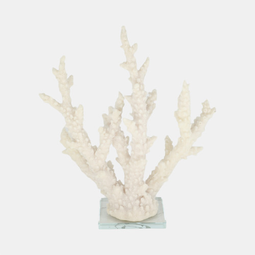 Sagebrook Home 14" Branching Coral On Glass Base White Wishlist Create New