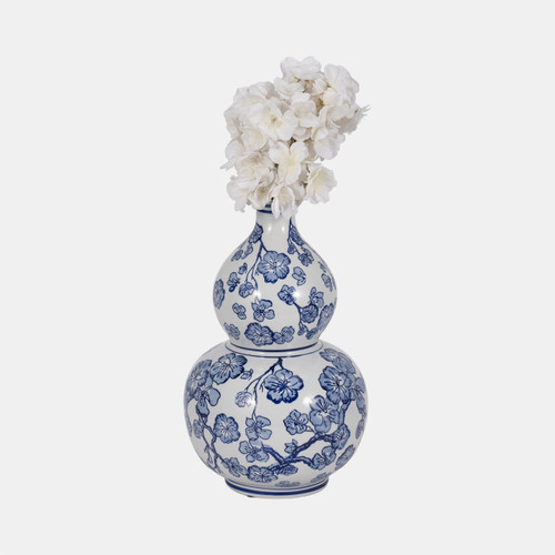 Sagebrook Home 14" Cherry Blossom Chinoiserie Gourd Vase Blue/wh Wishlist Create New
