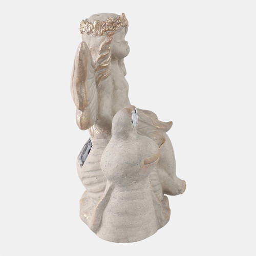 Sagebrook Home 14"garden Fairy On Solar Snail Ivory Wishlist Create New