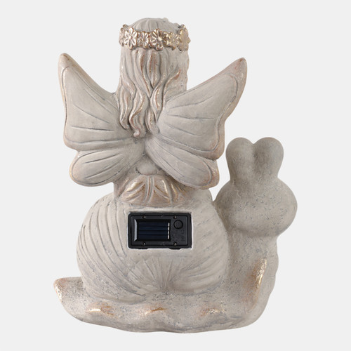 Sagebrook Home 14"garden Fairy On Solar Snail Ivory Wishlist Create New