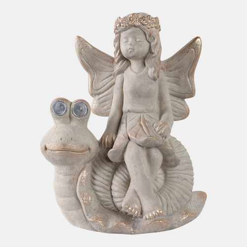 sagebrook home 14"garden Fairy On Solar Snail Ivory Wishlist Create New