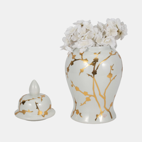 Sagebrook Home 14" Gold Cherry Blossom Temple Jar White Wishlist Create New