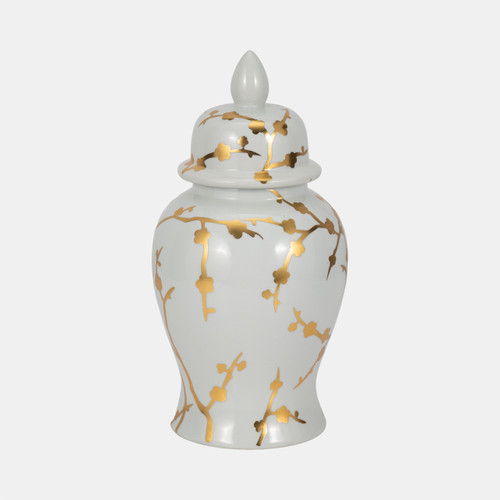 Sagebrook Home 14" Gold Cherry Blossom Temple Jar White Wishlist Create New