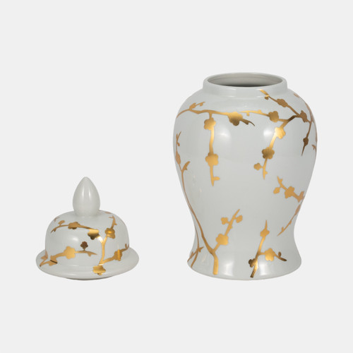 Sagebrook Home 14" Gold Cherry Blossom Temple Jar White Wishlist Create New