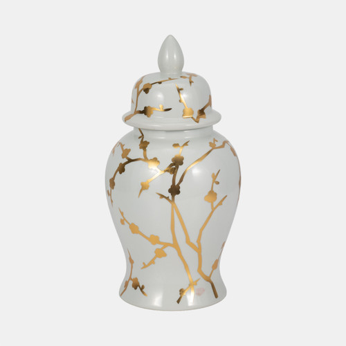 sagebrook home 14" Gold Cherry Blossom Temple Jar White Wishlist Create New