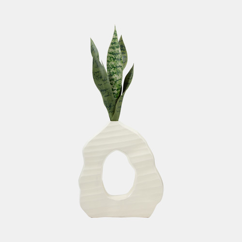 Sagebrook Home 14" Ribbed Open-cut Out Vase Ivory Wishlist Create New