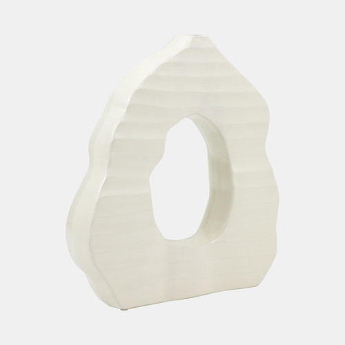 Sagebrook Home 14" Ribbed Open-cut Out Vase Ivory Wishlist Create New