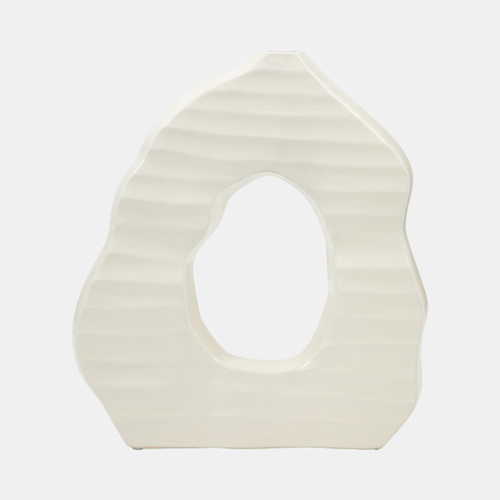 sagebrook home 14" Ribbed Open-cut Out Vase Ivory Wishlist Create New