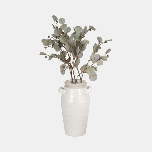 Sagebrook Home 14" Squared Handle Crackle Vase White/ Wishlist Create New