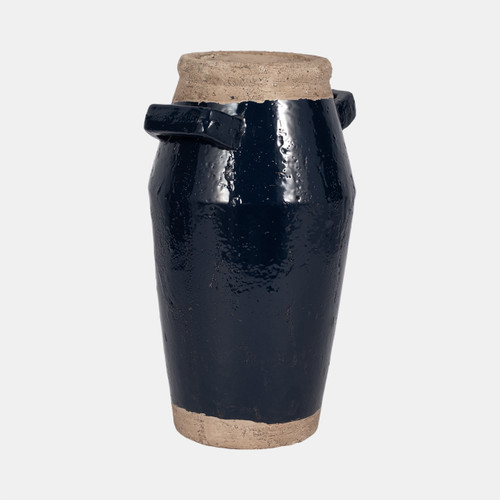 Sagebrook Home 14" Squared Handle Vase Navy/tan Wishlist Create New