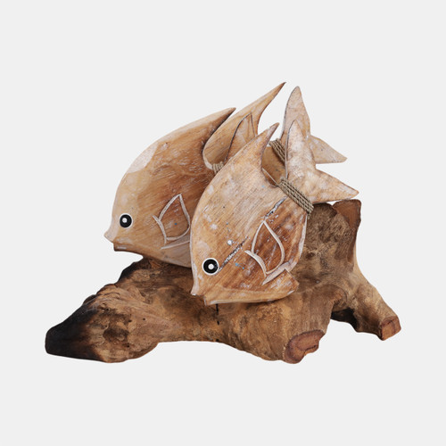 sagebrook home 14" Wood Swimming Fish On Branch Wht/nat Wishlist Create New