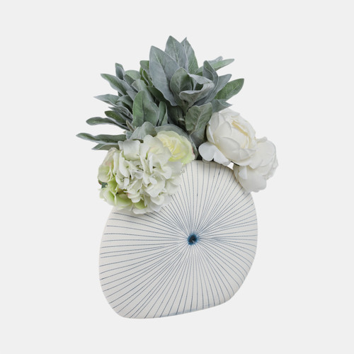 Sagebrook Home 14x12" Round Dotted Shell Vase White/blue Wishlist Create New