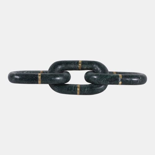 Sagebrook Home 14x4" Marble Chain W/ Brass Inlay Green Wishlist Create New