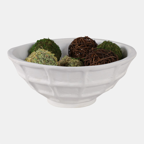 Sagebrook Home 14x6" Windowpane Paper Mache Bowl White Wishlist Create New