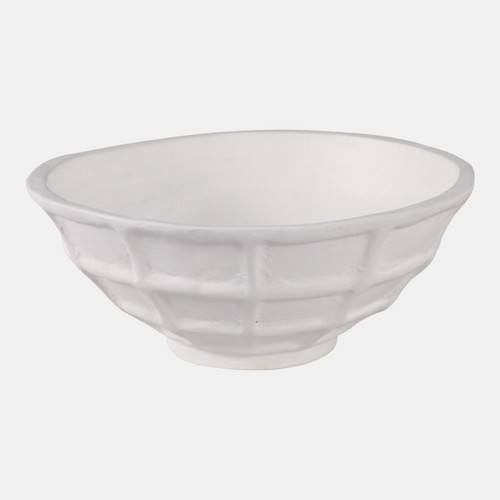 Sagebrook Home 14x6" Windowpane Paper Mache Bowl White Wishlist Create New