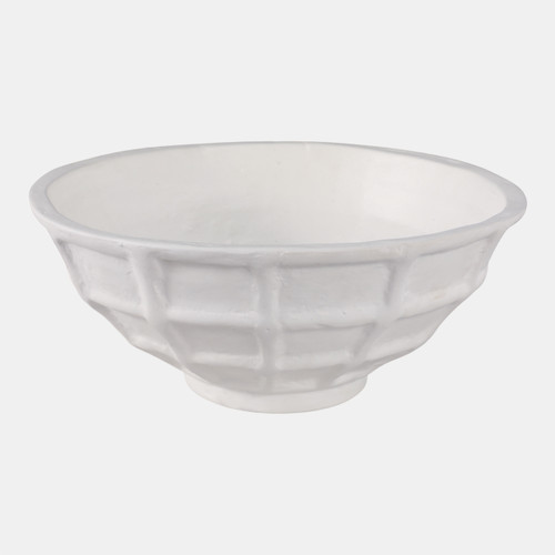 Sagebrook Home 14x6" Windowpane Paper Mache Bowl White Wishlist Create New