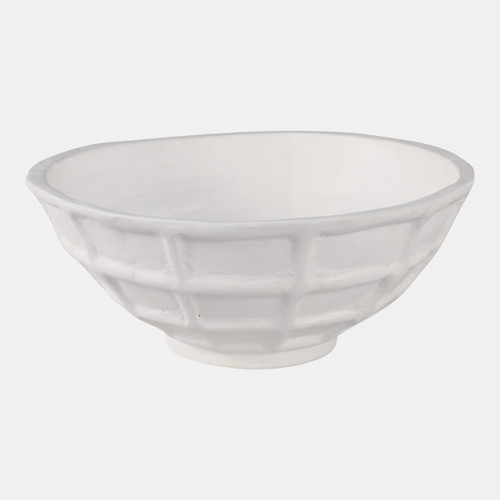 sagebrook home 14x6" Windowpane Paper Mache Bowl White Wishlist Create New