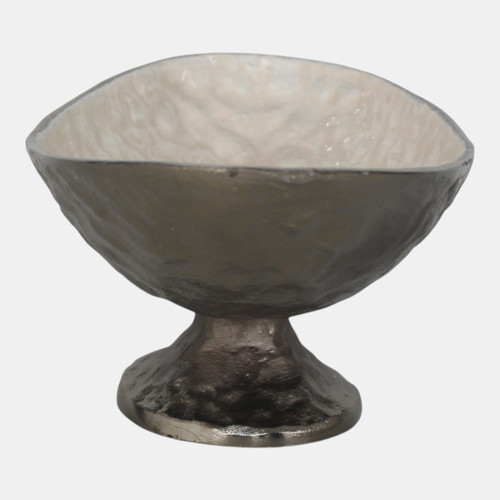 Sagebrook Home 14x7" Oval Pedestal Bowl W/enamel Wht/brass Antiq Wishlist Create New