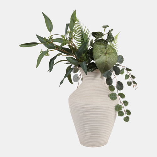 Sagebrook Home 14x9" Paper Mache Ribbed Vase Ivory Wishlist Create New