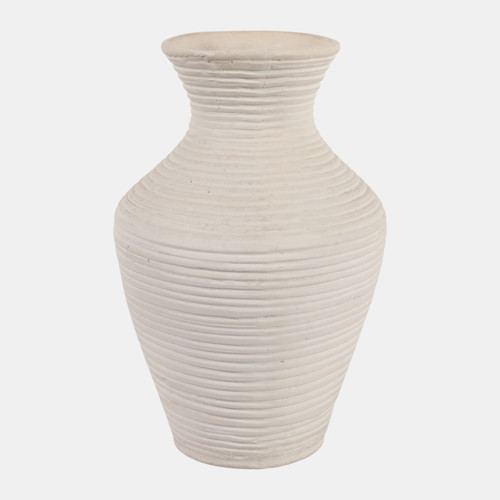sagebrook home 14x9" Paper Mache Ribbed Vase Ivory Wishlist Create New