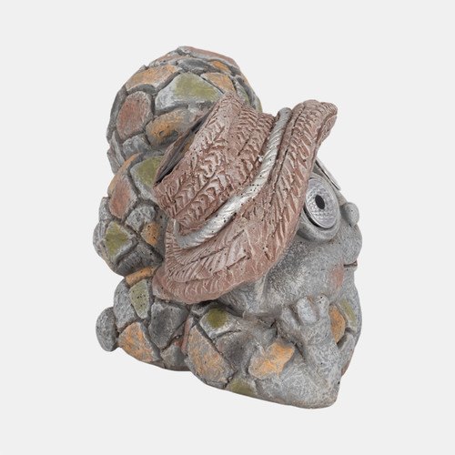 Sagebrook Home 15" Caterpillar With Sun Hat Solar Eyes Grey Wishlist Create New