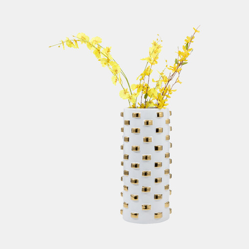 Sagebrook Home 15" Cylinder Vase White/gold Wishlist Create New