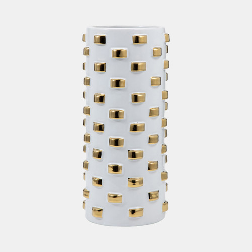Sagebrook Home 15" Cylinder Vase White/gold Wishlist Create New