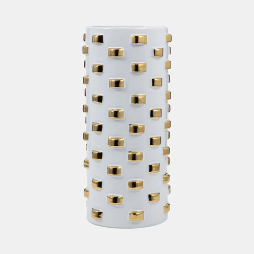 sagebrook home 15" Cylinder Vase White/gold Wishlist Create New