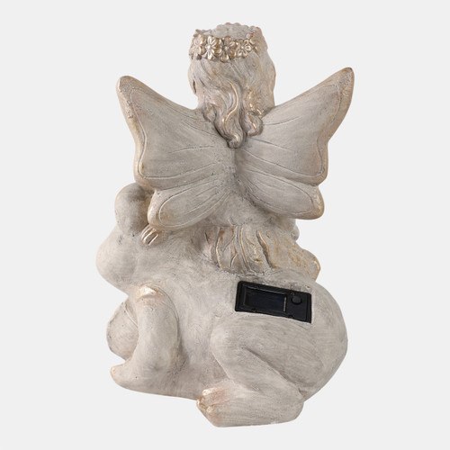 Sagebrook Home 15" Garden Fairy On Solar Frog Ivory Wishlist Create New