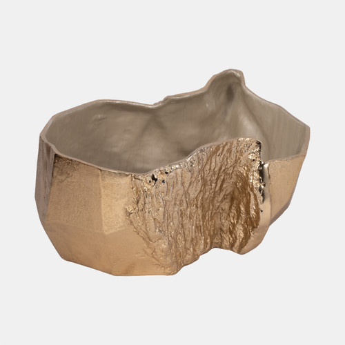 Sagebrook Home 15" Metal Trunk Bowl With Color Inside Gold/ivory Wishlist Create New