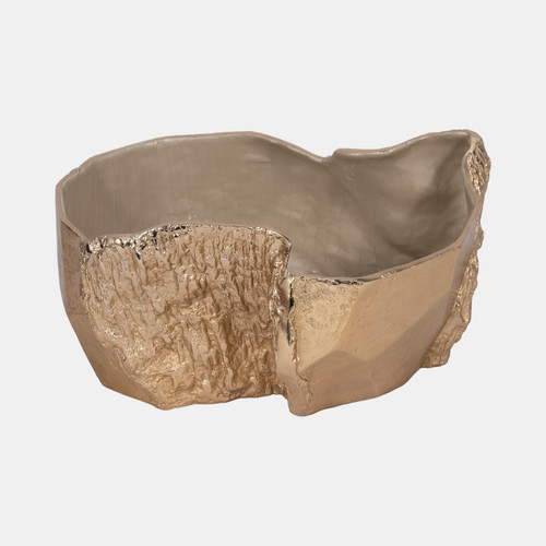 sagebrook home 15" Metal Trunk Bowl With Color Inside Gold/ivory Wishlist Create New