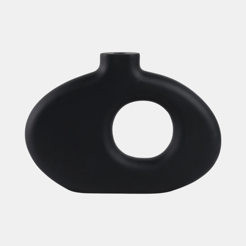 sagebrook home 15x10" Cut-out Wood Vase Black Wishlist Create New