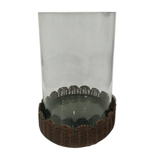 sagebrook home 15x11" Raffia Short Scallop Base Hurricane Brown Wishlist Create New