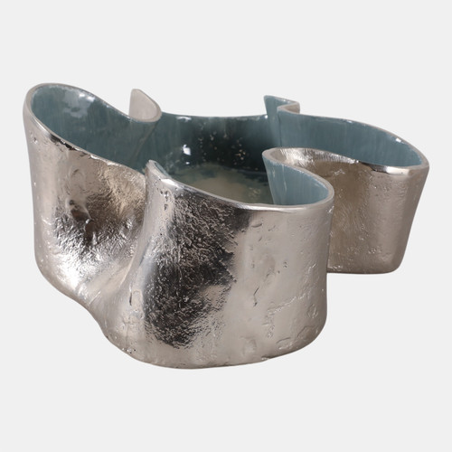 Sagebrook Home 15x12" Wavy Abstract Gold Metal Bowl Blue Multi Wishlist Create New