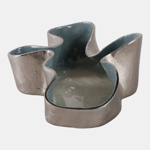 sagebrook home 15x12" Wavy Abstract Gold Metal Bowl Blue Multi Wishlist Create New